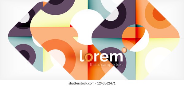 Composición de formas geométricas coloridas composición fondo abstracto. Diseño dinámico mínimo. Plantilla de diseño abstracto de moda para presentación de negocios o tecnología o portada de folletos web, fondo de pantalla. Vector