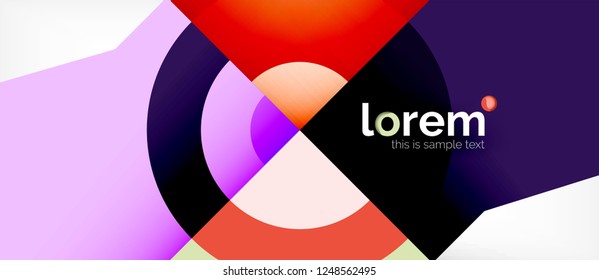 Geometric colorful shapes composition abstract background. Minimal dynamic design. Trendy abstract layout template for business or technology presentation or web brochure cover, wallpaper. Vector