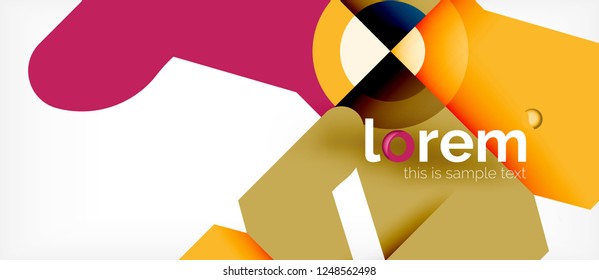 Composición de formas geométricas coloridas composición fondo abstracto. Diseño dinámico mínimo. Plantilla de diseño abstracto de moda para presentación de negocios o tecnología o portada de folletos web, fondo de pantalla. Vector