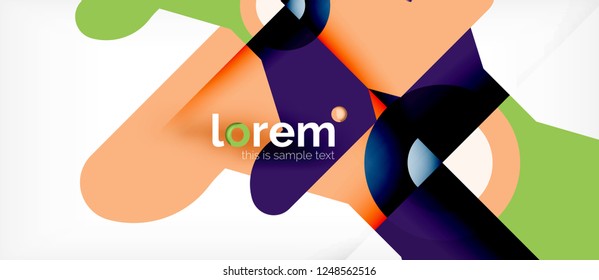 Geometric colorful shapes composition abstract background. Minimal dynamic design. Trendy abstract layout template for business or technology presentation or web brochure cover, wallpaper. Vector