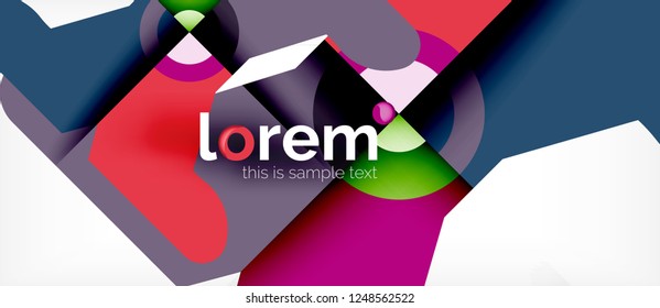 Geometric colorful shapes composition abstract background. Minimal dynamic design. Trendy abstract layout template for business or technology presentation or web brochure cover, wallpaper. Vector