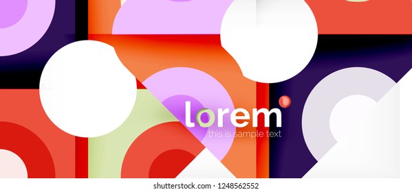 Geometric colorful shapes composition abstract background. Minimal dynamic design. Trendy abstract layout template for business or technology presentation or web brochure cover, wallpaper. Vector