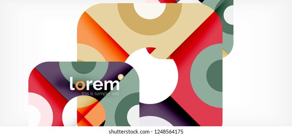 Formas coloridas geométricas composição fundo abstrato. Design dinâmico mínimo. Modelo de layout abstrato moderno para apresentação de negócios ou tecnologia ou capa de brochura da web, papel de parede. Vetor