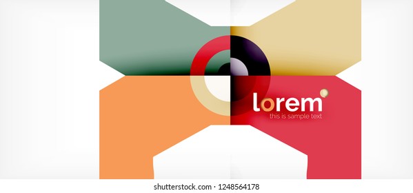 Geometric colorful shapes composition abstract background. Minimal dynamic design. Trendy abstract layout template for business or technology presentation or web brochure cover, wallpaper. Vector