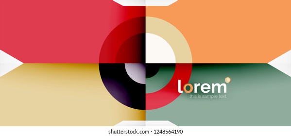 Formas coloridas geométricas composição fundo abstrato. Design dinâmico mínimo. Modelo de layout abstrato moderno para apresentação de negócios ou tecnologia ou capa de brochura da web, papel de parede. Vetor