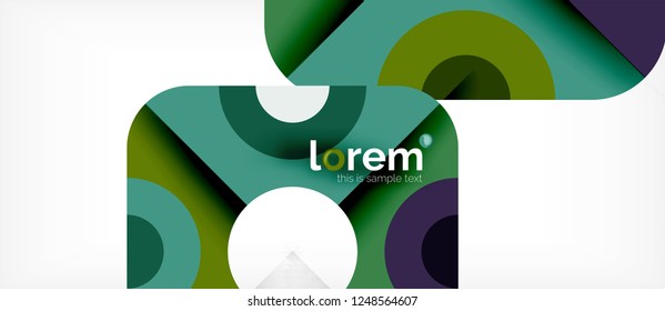 Geometric colorful shapes composition abstract background. Minimal dynamic design. Trendy abstract layout template for business or technology presentation or web brochure cover, wallpaper. Vector