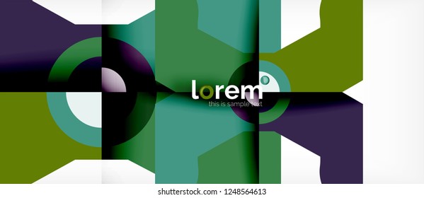 Geometric colorful shapes composition abstract background. Minimal dynamic design. Trendy abstract layout template for business or technology presentation or web brochure cover, wallpaper. Vector