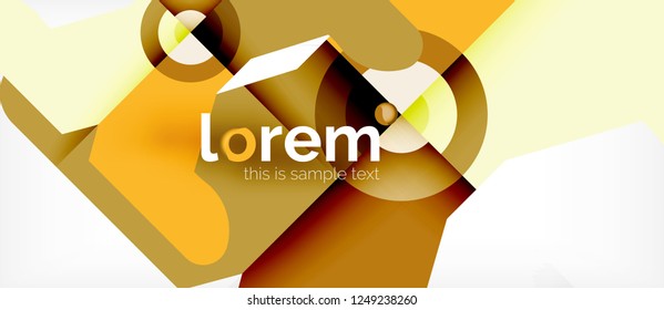 Geometric colorful shapes composition abstract background. Minimal dynamic design. Trendy abstract layout template for business or technology presentation or web brochure cover, wallpaper. Vector