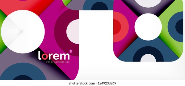 Geometric colorful shapes composition abstract background. Minimal dynamic design. Trendy abstract layout template for business or technology presentation or web brochure cover, wallpaper. Vector
