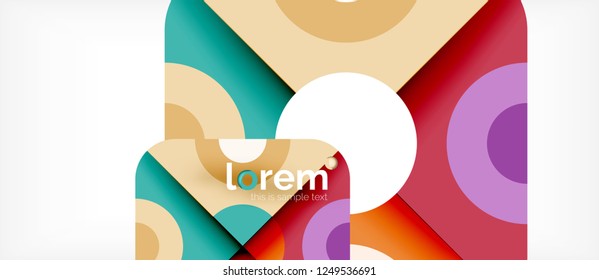 Geometric colorful shapes composition abstract background. Minimal dynamic design. Trendy abstract layout template for business or technology presentation or web brochure cover, wallpaper. Vector