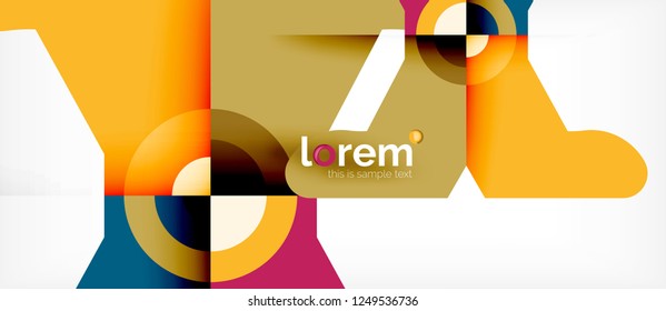 Composición de formas geométricas coloridas composición fondo abstracto. Diseño dinámico mínimo. Plantilla de diseño abstracto de moda para presentación de negocios o tecnología o portada de folletos web, fondo de pantalla. Vector