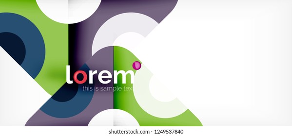 Geometric colorful shapes composition abstract background. Minimal dynamic design. Trendy abstract layout template for business or technology presentation or web brochure cover, wallpaper. Vector