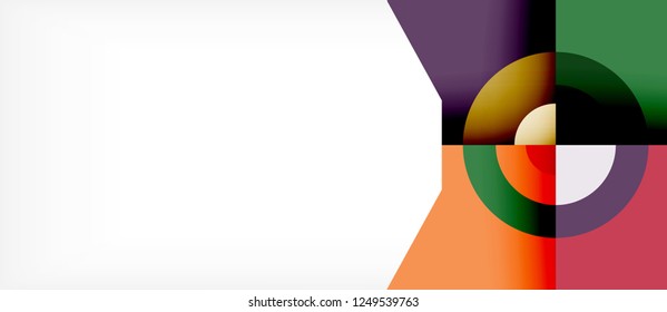 Geometric colorful shapes composition abstract background. Minimal dynamic design. Trendy abstract layout template for business or technology presentation or web brochure cover, wallpaper. Vector
