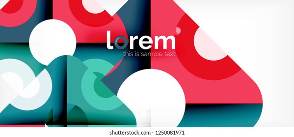 Geometric colorful shapes composition abstract background. Minimal dynamic design. Trendy abstract layout template for business or technology presentation or web brochure cover, wallpaper. Vector