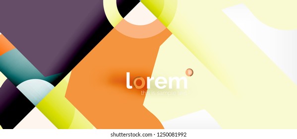 Geometric colorful shapes composition abstract background. Minimal dynamic design. Trendy abstract layout template for business or technology presentation or web brochure cover, wallpaper. Vector