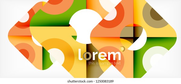 Geometric colorful shapes composition abstract background. Minimal dynamic design. Trendy abstract layout template for business or technology presentation or web brochure cover, wallpaper. Vector