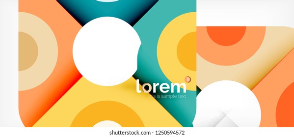 Geometric colorful shapes composition abstract background. Minimal dynamic design. Trendy abstract layout template for business or technology presentation or web brochure cover, wallpaper. Vector