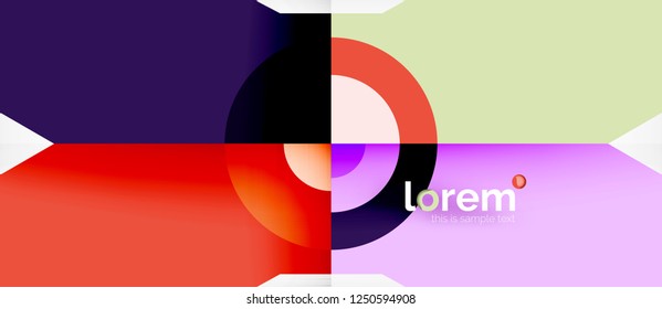 Composición de formas geométricas coloridas composición fondo abstracto. Diseño dinámico mínimo. Plantilla de diseño abstracto de moda para presentación de negocios o tecnología o portada de folletos web, fondo de pantalla. Vector