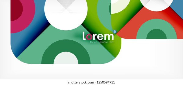 Formas coloridas geométricas composição fundo abstrato. Design dinâmico mínimo. Modelo de layout abstrato moderno para apresentação de negócios ou tecnologia ou capa de brochura da web, papel de parede. Vetor