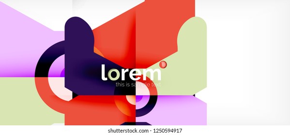 Geometric colorful shapes composition abstract background. Minimal dynamic design. Trendy abstract layout template for business or technology presentation or web brochure cover, wallpaper. Vector