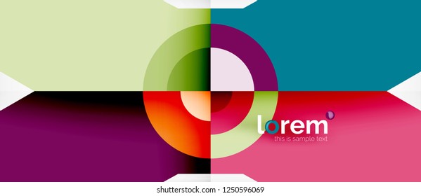 Geometric colorful shapes composition abstract background. Minimal dynamic design. Trendy abstract layout template for business or technology presentation or web brochure cover, wallpaper. Vector