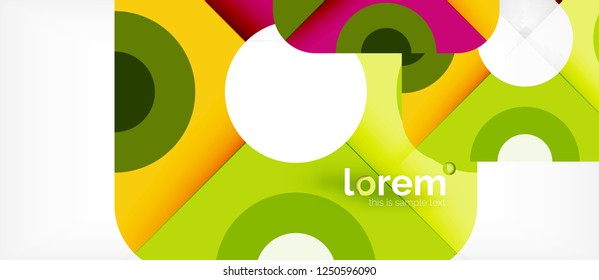 Geometric colorful shapes composition abstract background. Minimal dynamic design. Trendy abstract layout template for business or technology presentation or web brochure cover, wallpaper. Vector