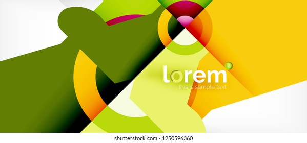 Geometric colorful shapes composition abstract background. Minimal dynamic design. Trendy abstract layout template for business or technology presentation or web brochure cover, wallpaper. Vector