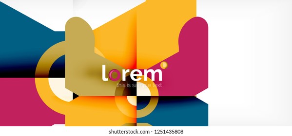 Geometric colorful shapes composition abstract background. Minimal dynamic design. Trendy abstract layout template for business or technology presentation or web brochure cover, wallpaper. Vector