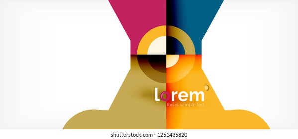 Geometric colorful shapes composition abstract background. Minimal dynamic design. Trendy abstract layout template for business or technology presentation or web brochure cover, wallpaper. Vector