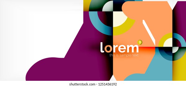 Geometric colorful shapes composition abstract background. Minimal dynamic design. Trendy abstract layout template for business or technology presentation or web brochure cover, wallpaper. Vector