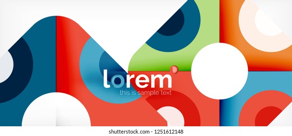 Geometric colorful shapes composition abstract background. Minimal dynamic design. Trendy abstract layout template for business or technology presentation or web brochure cover, wallpaper. Vector