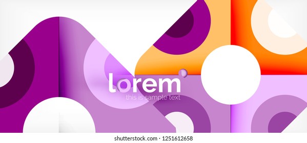 Geometric colorful shapes composition abstract background. Minimal dynamic design. Trendy abstract layout template for business or technology presentation or web brochure cover, wallpaper. Vector