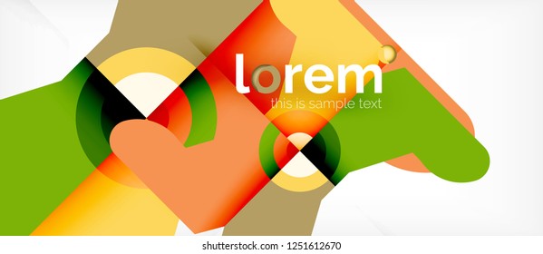 Geometric colorful shapes composition abstract background. Minimal dynamic design. Trendy abstract layout template for business or technology presentation or web brochure cover, wallpaper. Vector