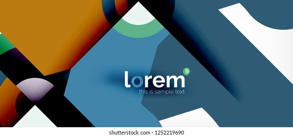 Geometric colorful shapes composition abstract background. Minimal dynamic design. Trendy abstract layout template for business or technology presentation or web brochure cover, wallpaper. Vector