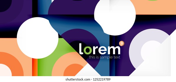 Geometric colorful shapes composition abstract background. Minimal dynamic design. Trendy abstract layout template for business or technology presentation or web brochure cover, wallpaper. Vector
