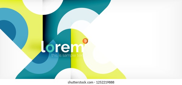 Geometric colorful shapes composition abstract background. Minimal dynamic design. Trendy abstract layout template for business or technology presentation or web brochure cover, wallpaper. Vector