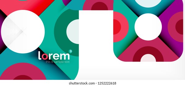 Geometric colorful shapes composition abstract background. Minimal dynamic design. Trendy abstract layout template for business or technology presentation or web brochure cover, wallpaper. Vector