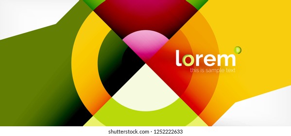 Geometric colorful shapes composition abstract background. Minimal dynamic design. Trendy abstract layout template for business or technology presentation or web brochure cover, wallpaper. Vector