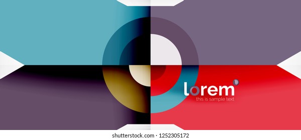 Geometric colorful shapes composition abstract background. Minimal dynamic design. Trendy abstract layout template for business or technology presentation or web brochure cover, wallpaper. Vector