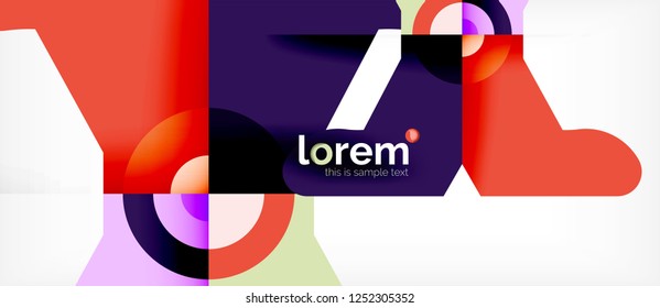 Composición de formas geométricas coloridas composición fondo abstracto. Diseño dinámico mínimo. Plantilla de diseño abstracto de moda para presentación de negocios o tecnología o portada de folletos web, fondo de pantalla. Vector