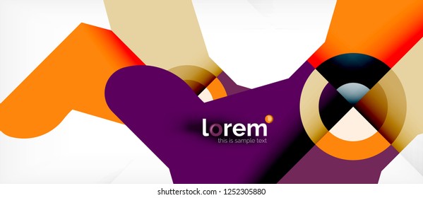 Geometric colorful shapes composition abstract background. Minimal dynamic design. Trendy abstract layout template for business or technology presentation or web brochure cover, wallpaper. Vector