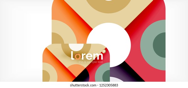Geometric colorful shapes composition abstract background. Minimal dynamic design. Trendy abstract layout template for business or technology presentation or web brochure cover, wallpaper. Vector