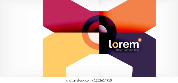 Geometric colorful shapes composition abstract background. Minimal dynamic design. Trendy abstract layout template for business or technology presentation or web brochure cover, wallpaper. Vector