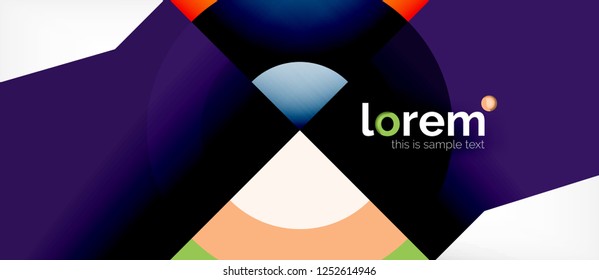 Geometric colorful shapes composition abstract background. Minimal dynamic design. Trendy abstract layout template for business or technology presentation or web brochure cover, wallpaper. Vector