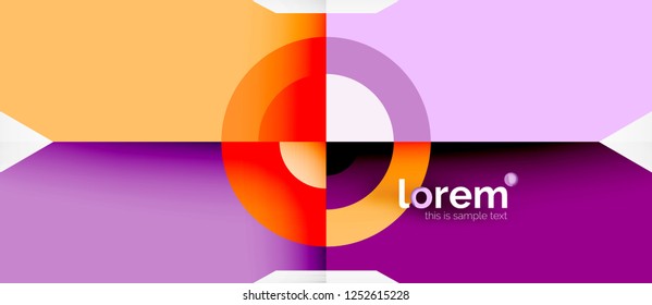 Geometric colorful shapes composition abstract background. Minimal dynamic design. Trendy abstract layout template for business or technology presentation or web brochure cover, wallpaper. Vector