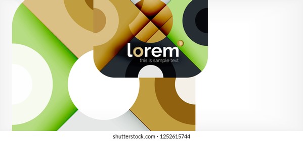 Geometric colorful shapes composition abstract background. Minimal dynamic design. Trendy abstract layout template for business or technology presentation or web brochure cover, wallpaper. Vector