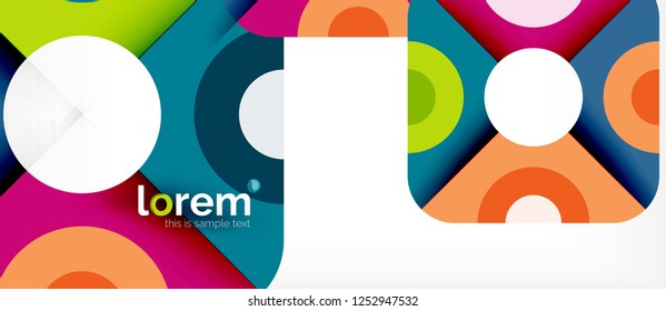 Geometric colorful shapes composition abstract background. Minimal dynamic design. Trendy abstract layout template for business or technology presentation or web brochure cover, wallpaper. Vector