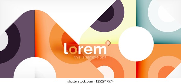 Geometric colorful shapes composition abstract background. Minimal dynamic design. Trendy abstract layout template for business or technology presentation or web brochure cover, wallpaper. Vector