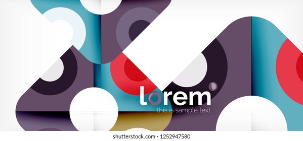 Geometric colorful shapes composition abstract background. Minimal dynamic design. Trendy abstract layout template for business or technology presentation or web brochure cover, wallpaper. Vector