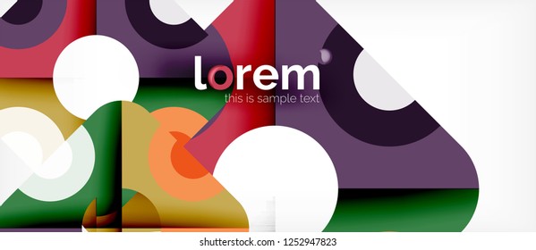 Composición de formas geométricas coloridas composición fondo abstracto. Diseño dinámico mínimo. Plantilla de diseño abstracto de moda para presentación de negocios o tecnología o portada de folletos web, fondo de pantalla. Vector